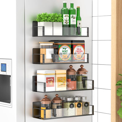 Magnetic Spice Rack Set of 4 – SpiceGrip-Transparent-Nora Luxe