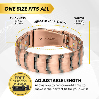 Strong Copper Magnet Therapy Bracelet for Men