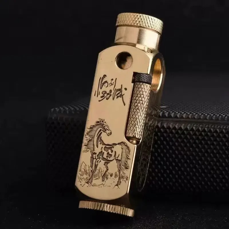 Vintage Metal Kerosene Lighter Antique Style