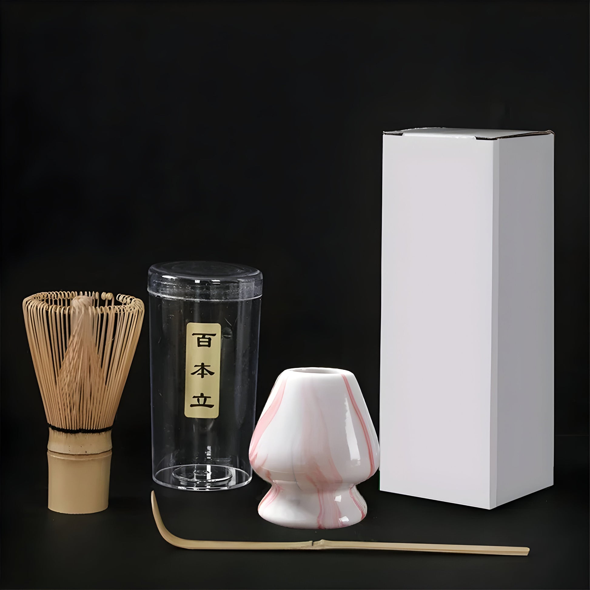 Traditional Japanese Matcha Tea Set with Whisk and Spoon - Pexav