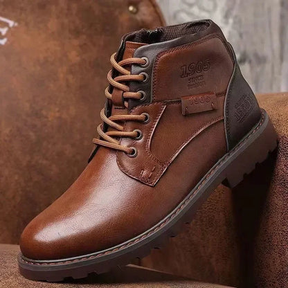 Trendy Ankle High Lace Up Mens Winter Boots - Pexav