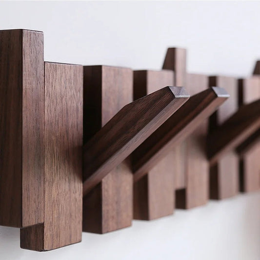 Rustic Wood Keyboard Coat Hook Rack - Pexav