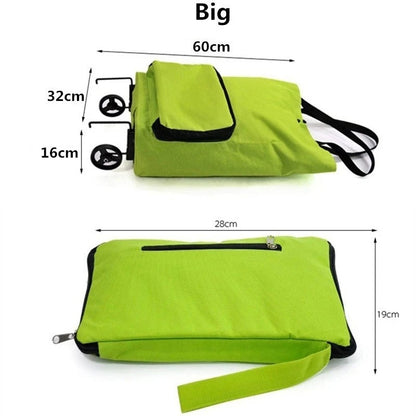 Collapsible Grocery Cart Bag with Wheels Storage