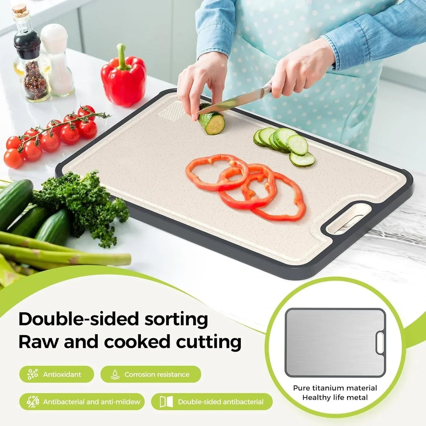 Durable Kitchen Cutting Board with Easy Clean Surface