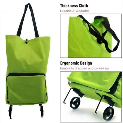 Collapsible Grocery Cart Bag with Wheels Storage