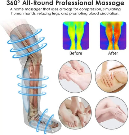 Comfortable Leg Massager with Adjustable Air Compression