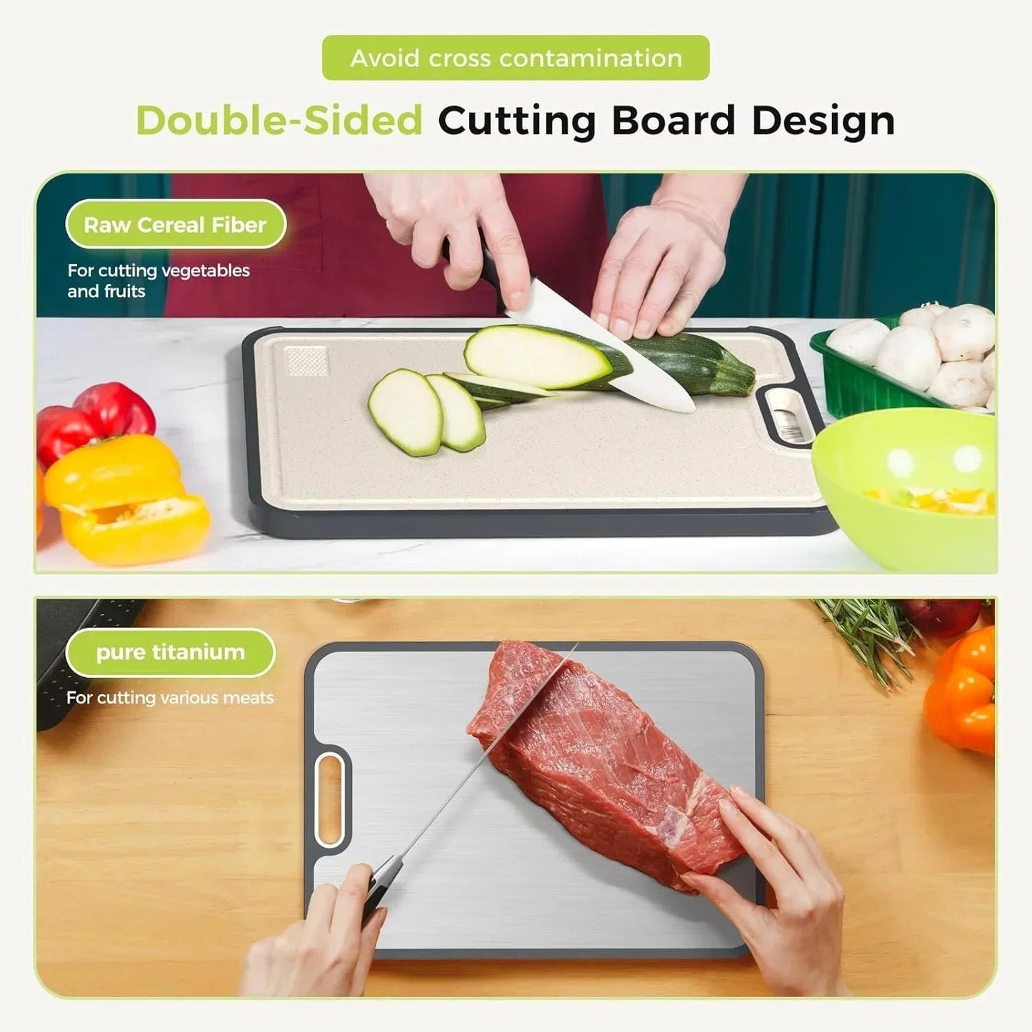 Durable Kitchen Cutting Board with Easy Clean Surface
