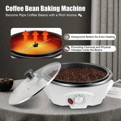 Compact Coffee Bean Roaster with Variable Heat Settings