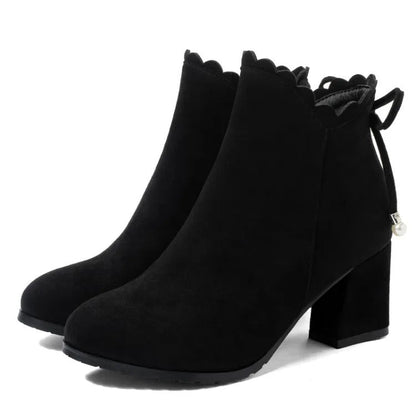 Fringe Low Heel Women Ankle Boots