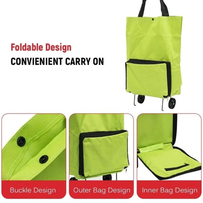 Collapsible Grocery Cart Bag with Wheels Storage