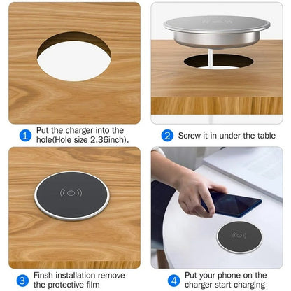 Compact Fast Wireless Charging Pad For Office Desk