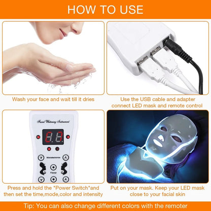 Colorful LED Face Mask for Skin Renewal