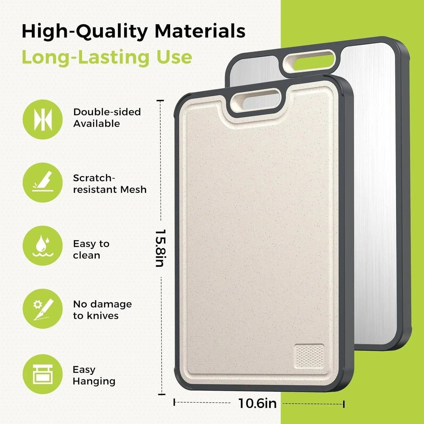 Durable Kitchen Cutting Board with Easy Clean Surface