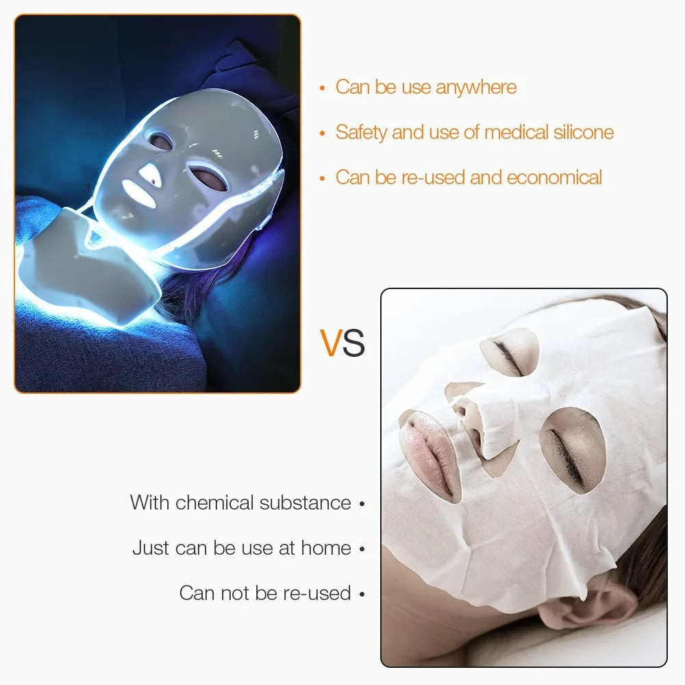 Colorful LED Face Mask for Skin Renewal
