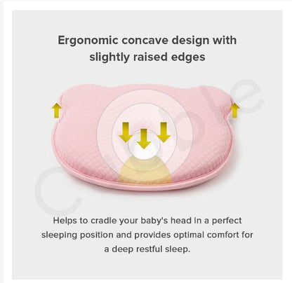 Memory Foam Baby Pillow - ErgoNest-Pink-Nora Luxe