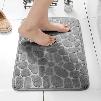 MEMORY FOAM NON-SLIP BATHROOM & LIVING ROOM MAT – EMBOSSED VELVET DESIGN-Pink-Nora Luxe