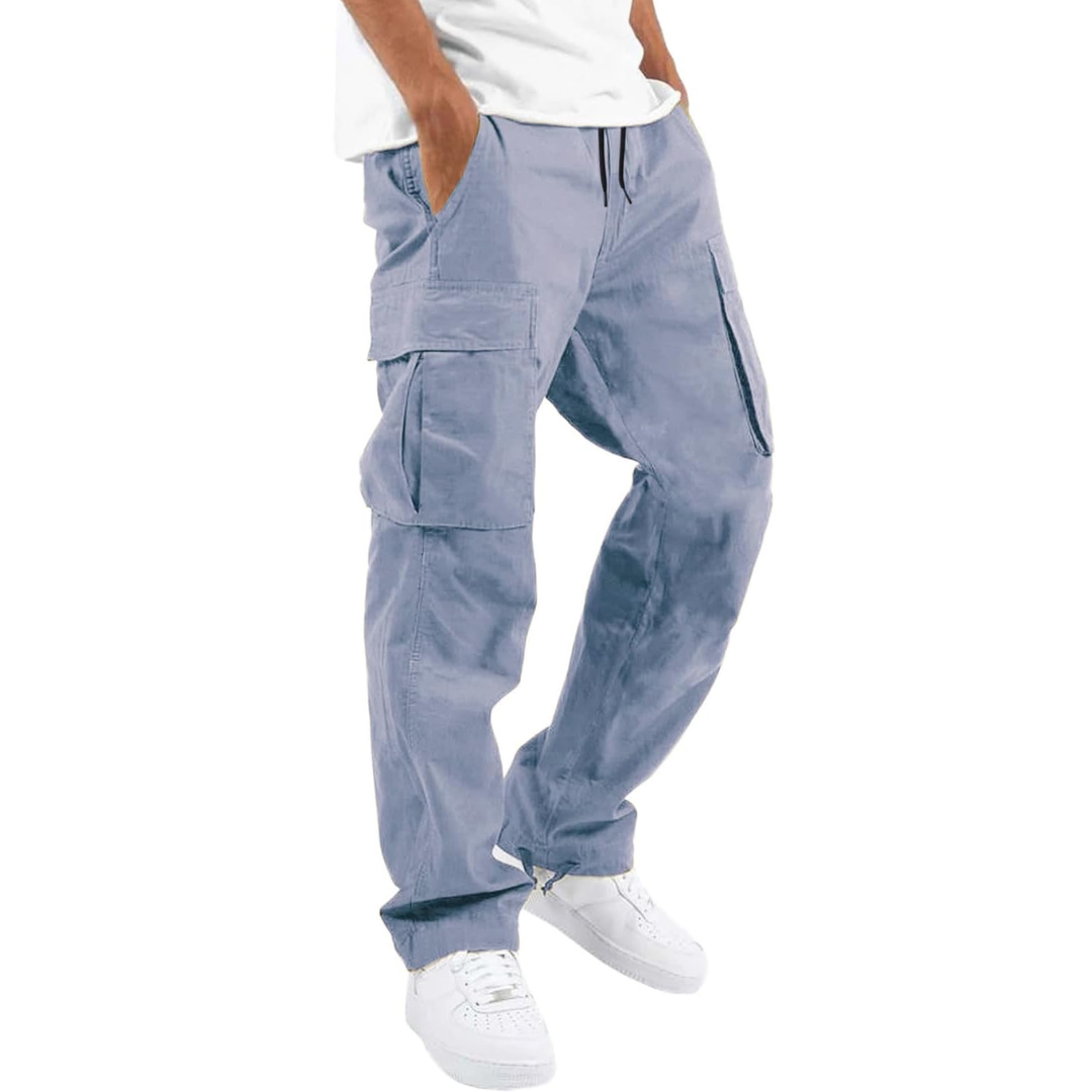 Men's Cotton Cargo Joggers - Arno-Light gray-S-Nora Luxe