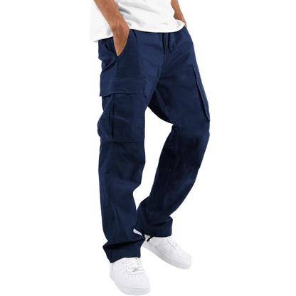 Men's Cotton Cargo Joggers - Arno-Marine blue-S-Nora Luxe
