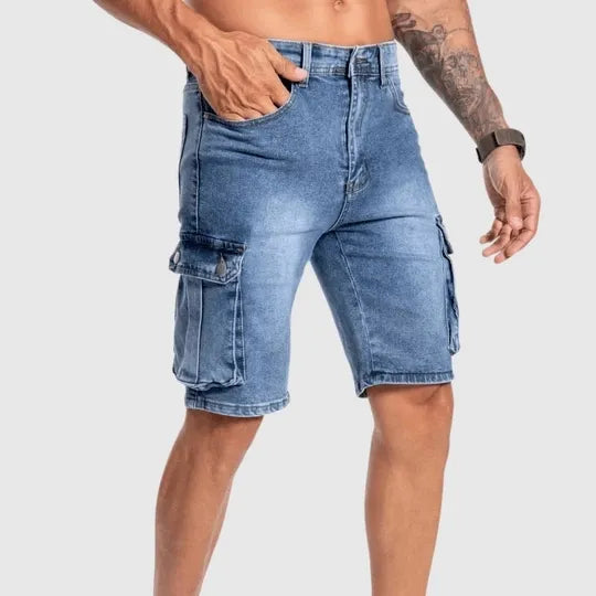 Comfortable Men's Blue Cargo Shorts - Pexav