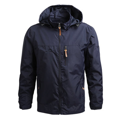 Men's Outdoor Jacket with Hood - Maximus-Blue-S-Nora Luxe