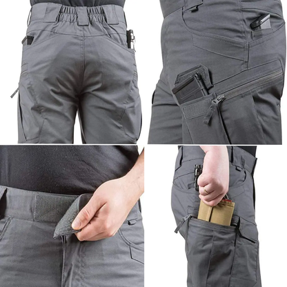 Men's outdoor shorts with 6 zip pockets - FlexTrek cargo shorts-Light brown-S-The Livary