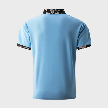 Men's Polo with Subtle Print - Noah-Black-XS-Nora Luxe