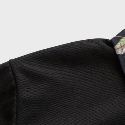 Men's Polo with Subtle Print - Noah-Black-XS-Nora Luxe