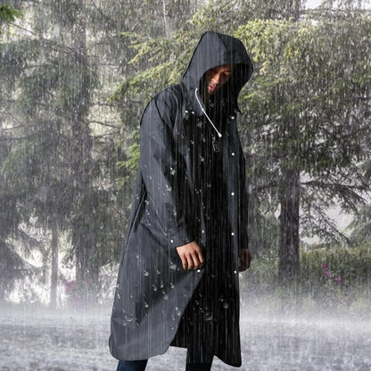 Men's Rain Jacket With Hood - Nimbus-Black-M-Nora Luxe