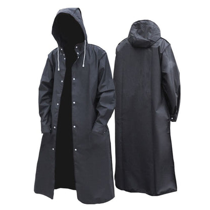 Men's Rain Jacket With Hood - Nimbus-Black-M-Nora Luxe