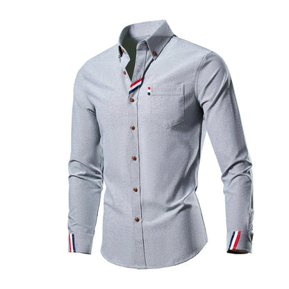 Men's Shirt with Long Sleeves - Liam-Gray-S-Nora Luxe