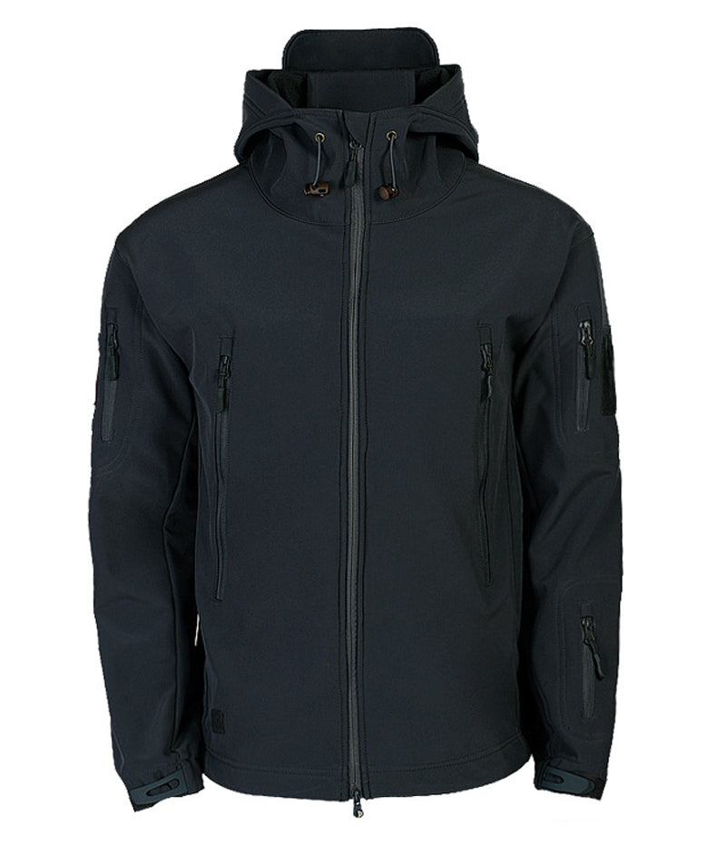 Men's Softshell Jacket with Hoodie - Titan-Black-S-Nora Luxe