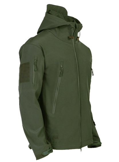 Men's Softshell Jacket with Hoodie - Titan-Black-S-Nora Luxe