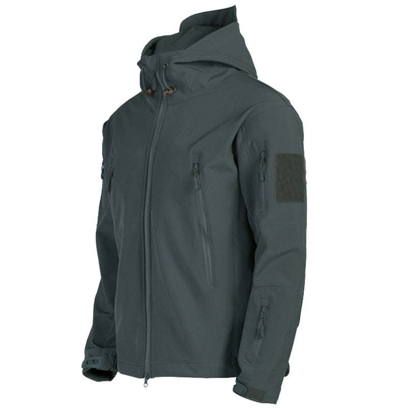 Men's Softshell Jacket with Hoodie - Titan-Gray-S-Nora Luxe