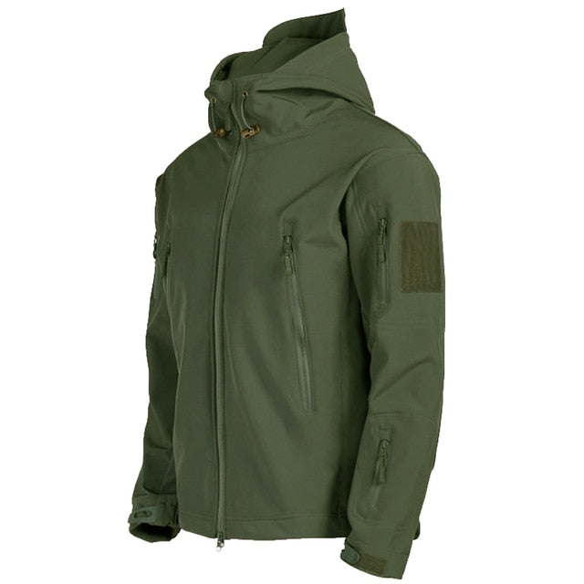 Men's Softshell Jacket with Hoodie - Titan-Green-S-Nora Luxe