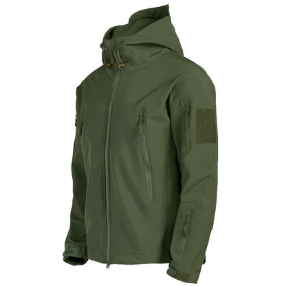 Men's Softshell Jacket with Hoodie - Titan-Green-S-Nora Luxe