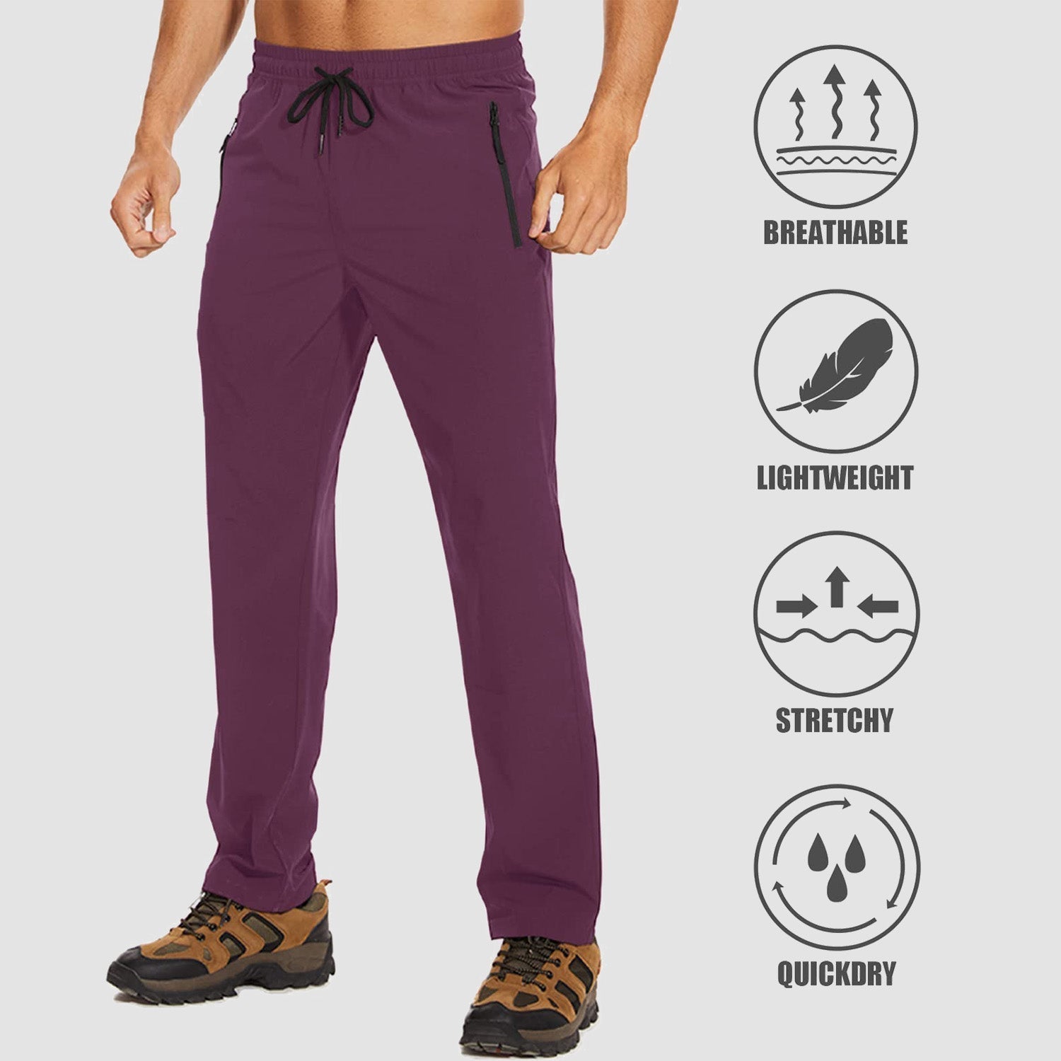 Men's Stretch & Quick-Dry Hiking Trousers - Logan-Dark Gray-S-Nora Luxe
