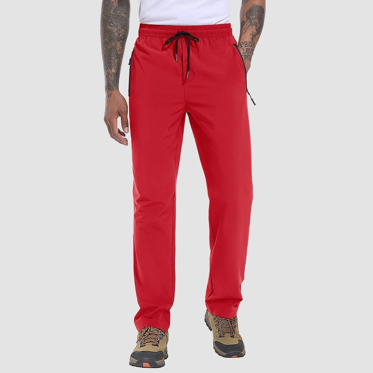 Men's Stretch & Quick-Dry Hiking Trousers - Logan-Red-S-Nora Luxe