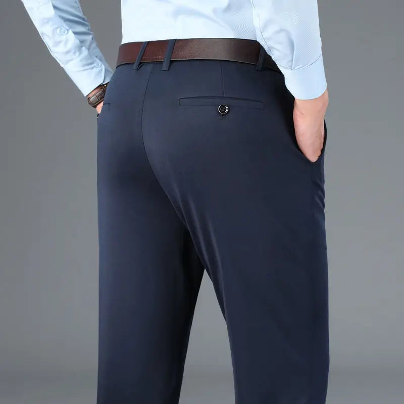 Men's Stretch Trousers - Leo-Blue-29-Nora Luxe