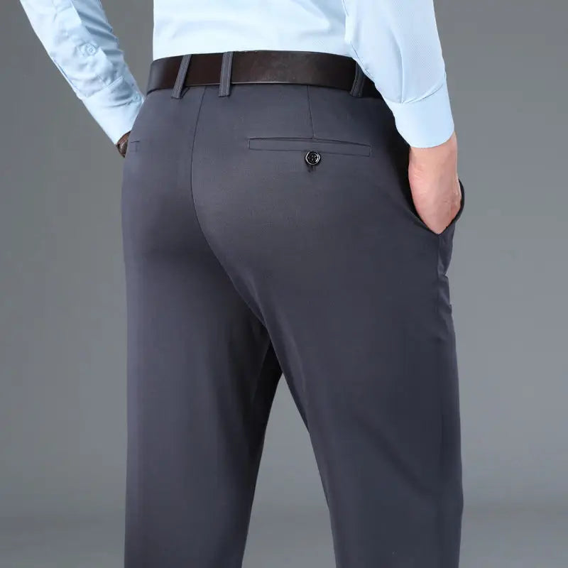 Men's Stretch Trousers - Leo-Gray-29-Nora Luxe