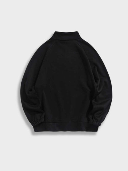 Men's Sweater with Half Zip - Logan-Black-XS-Nora Luxe