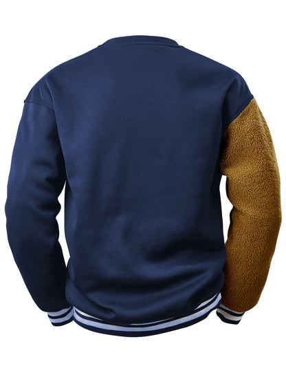 Men's Sweatshirt with Embroidered Cartoon Bear - Jasper-Black-S-Nora Luxe