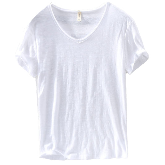 Casual Linen V Neck Mens Shirt - Pexav