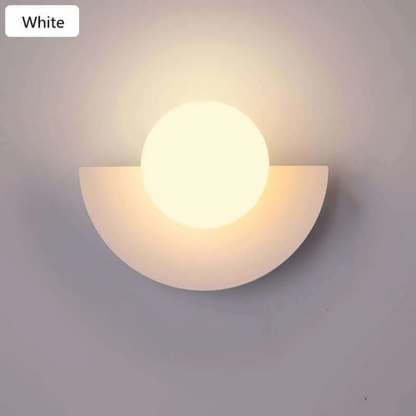 Metal Half Moon Wall Lamp - LunaMetal-Red-7.87 × 5.91 in-Warm White (2700-3500k)-Nora Luxe
