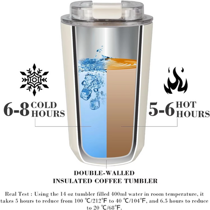 Milk White Insulating Travel Mug – Stainless Steel Thermos Flask-Nora Luxe