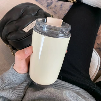 Milk White Insulating Travel Mug – Stainless Steel Thermos Flask-Nora Luxe