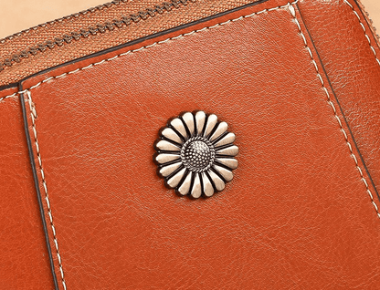 Mini Learning Crossbody Bag with Floral Detail - Liora-Brown-Nora Luxe
