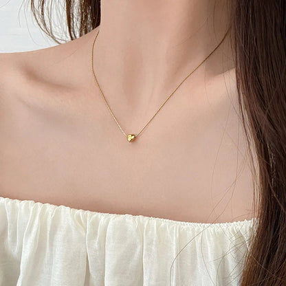 Minimalist Heart Necklace | Sleek Design-Gold-Nora Luxe