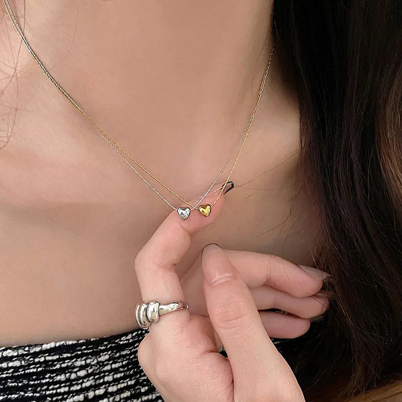 Simple Heart Shaped Pendant Necklace - Pexav