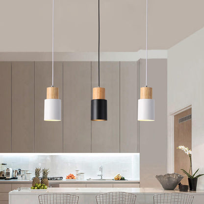 Minimalist LED Cylinder Pendant Lamp - NordicGlow-White-Nora Luxe