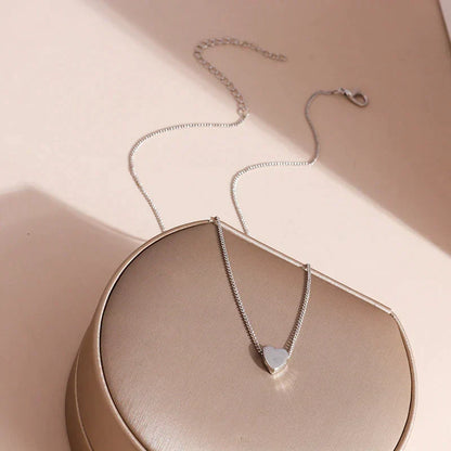 Minimalist Smooth Heart Necklace-Nora Luxe